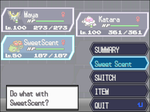 Using Sweet Scent from Party Menu