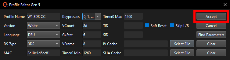 Profile filled out and adjusted for my most common Timer0