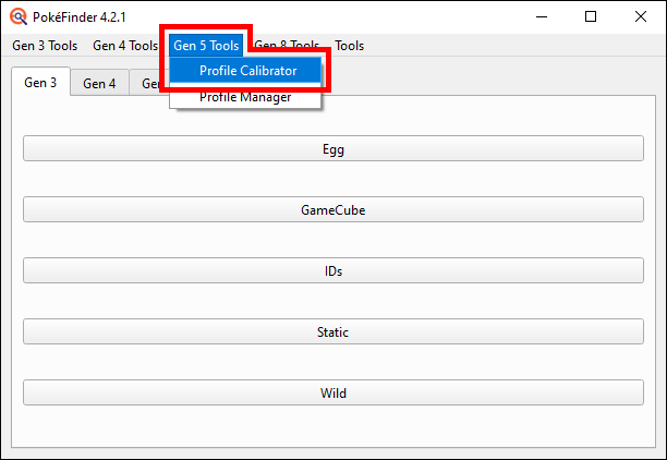 Profile Calibrator PokeFinder