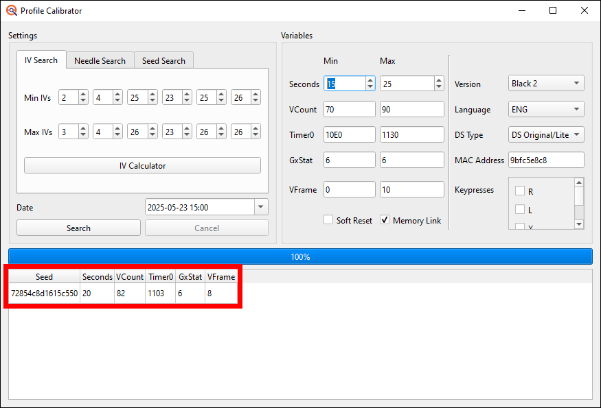 First IV Calibration result