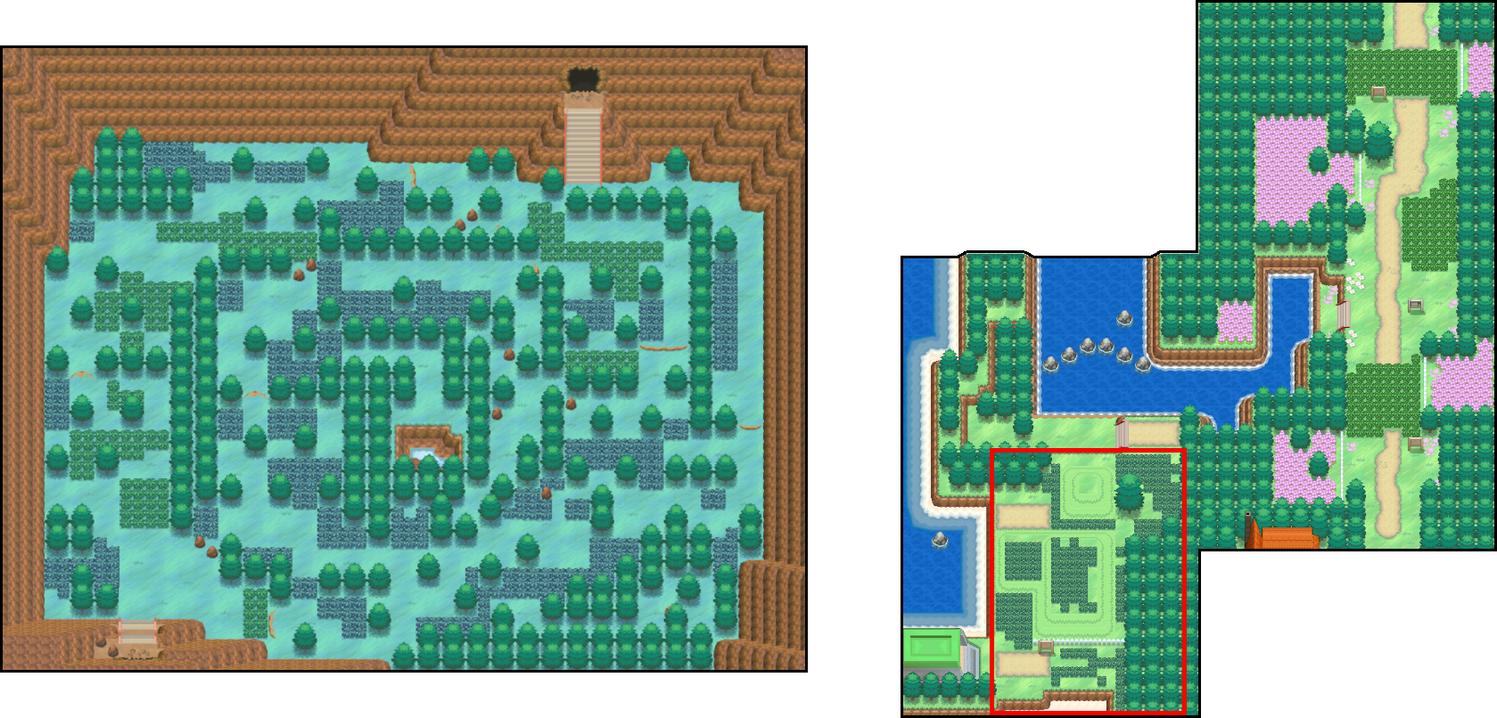Giant Chasm and bottom of Route 1 in BW2