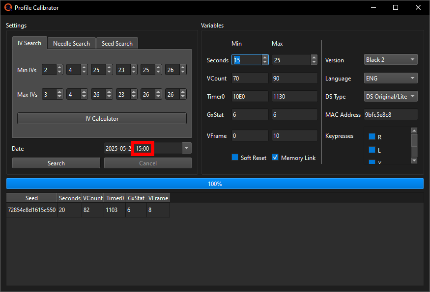 Change the time a little bit every Calibration attempt