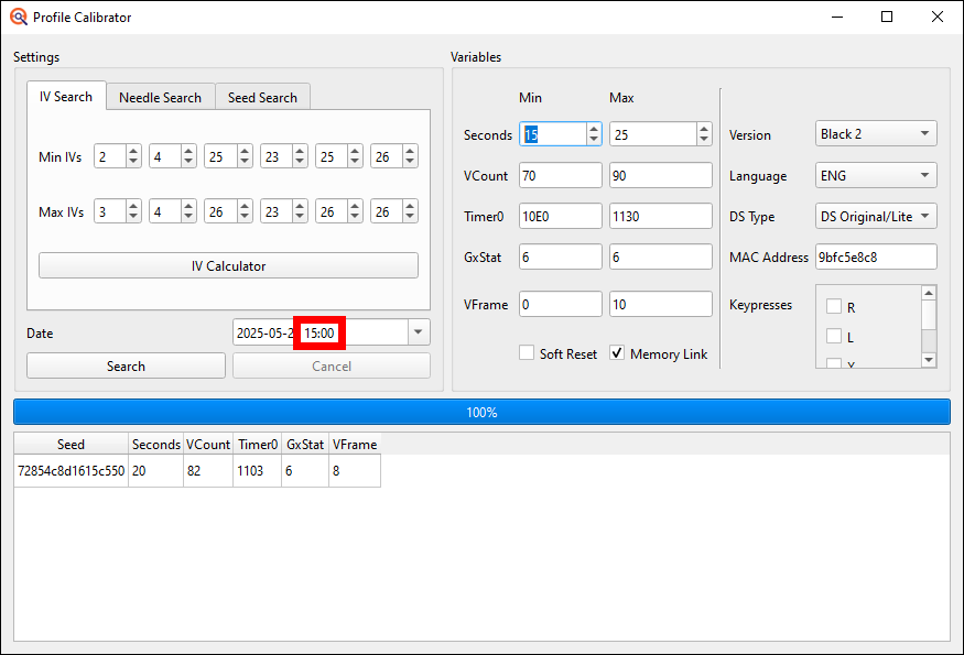 Change the time a little bit every Calibration attempt