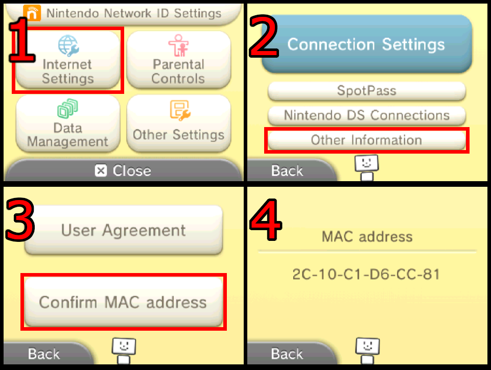 3DS MAC Address location