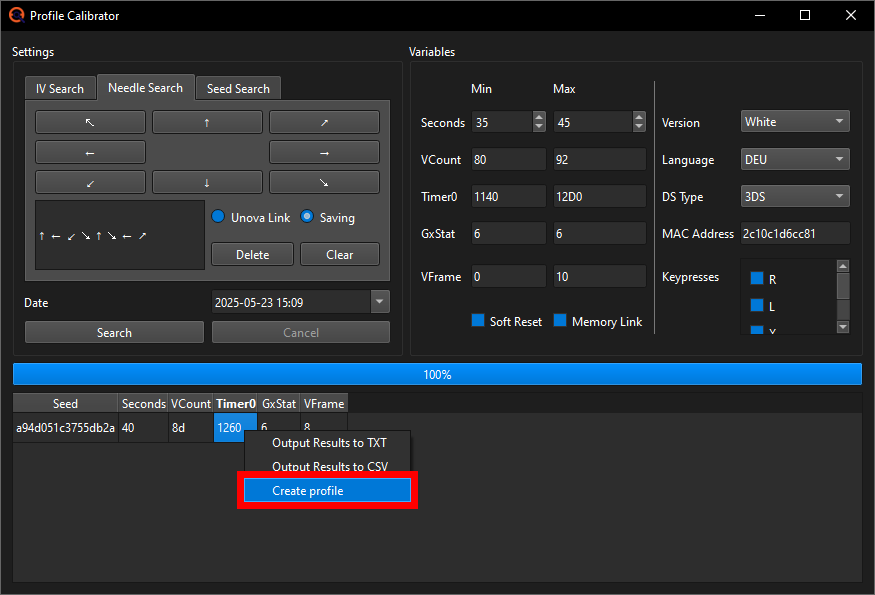 Creating a Profile