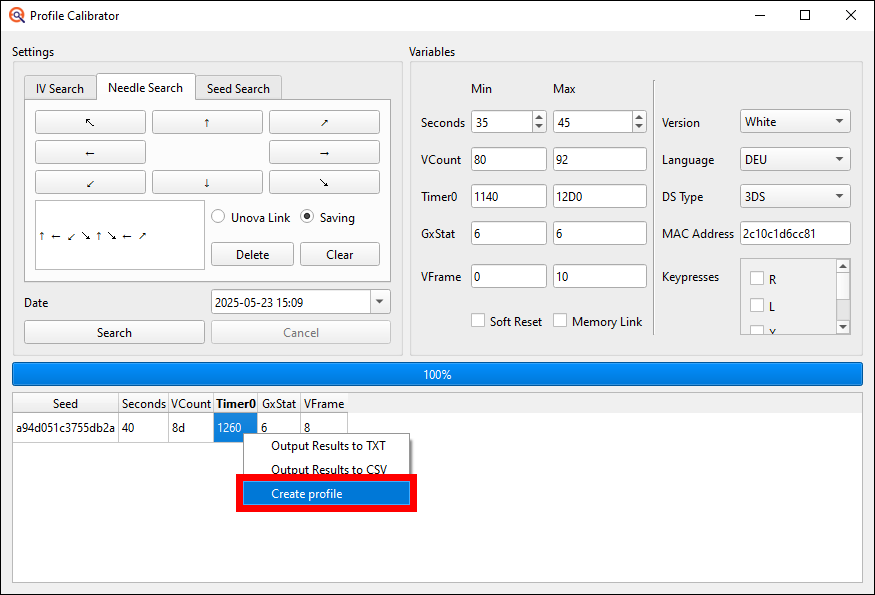 Creating a Profile