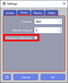 Precision Calibration checkbox