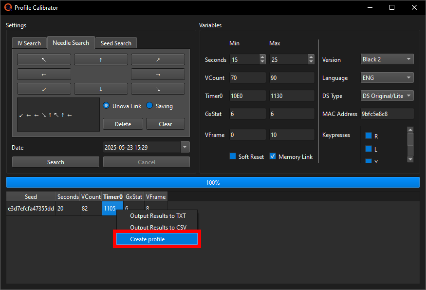 Creating a Profile