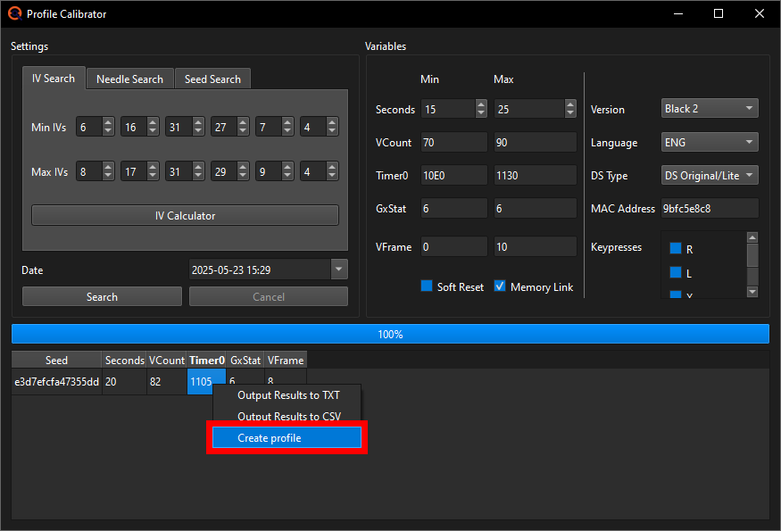 Creating a Profile