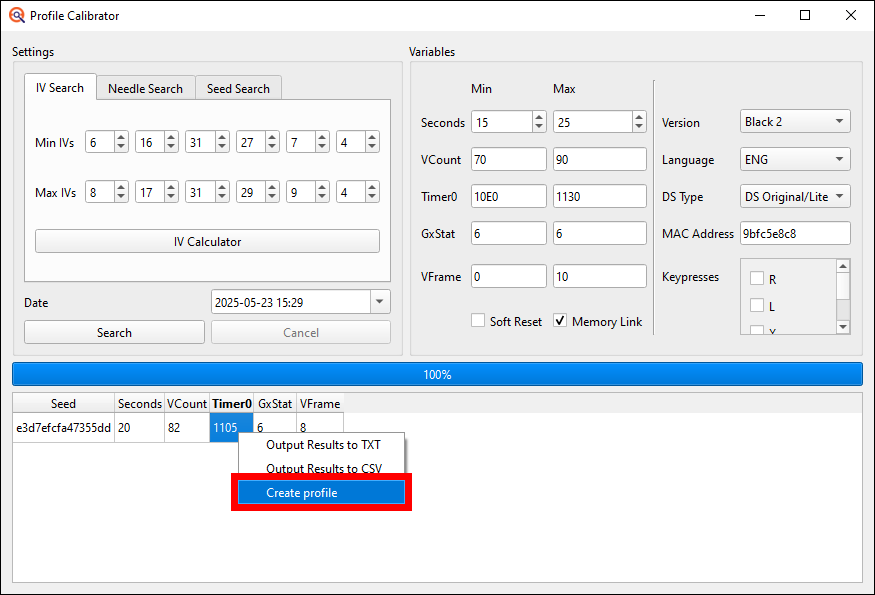 Creating a Profile