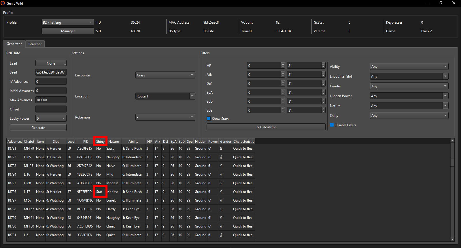 RNG Advances - shiny Advance