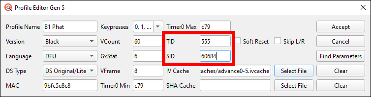 Updating the main Profile with our TID/SID