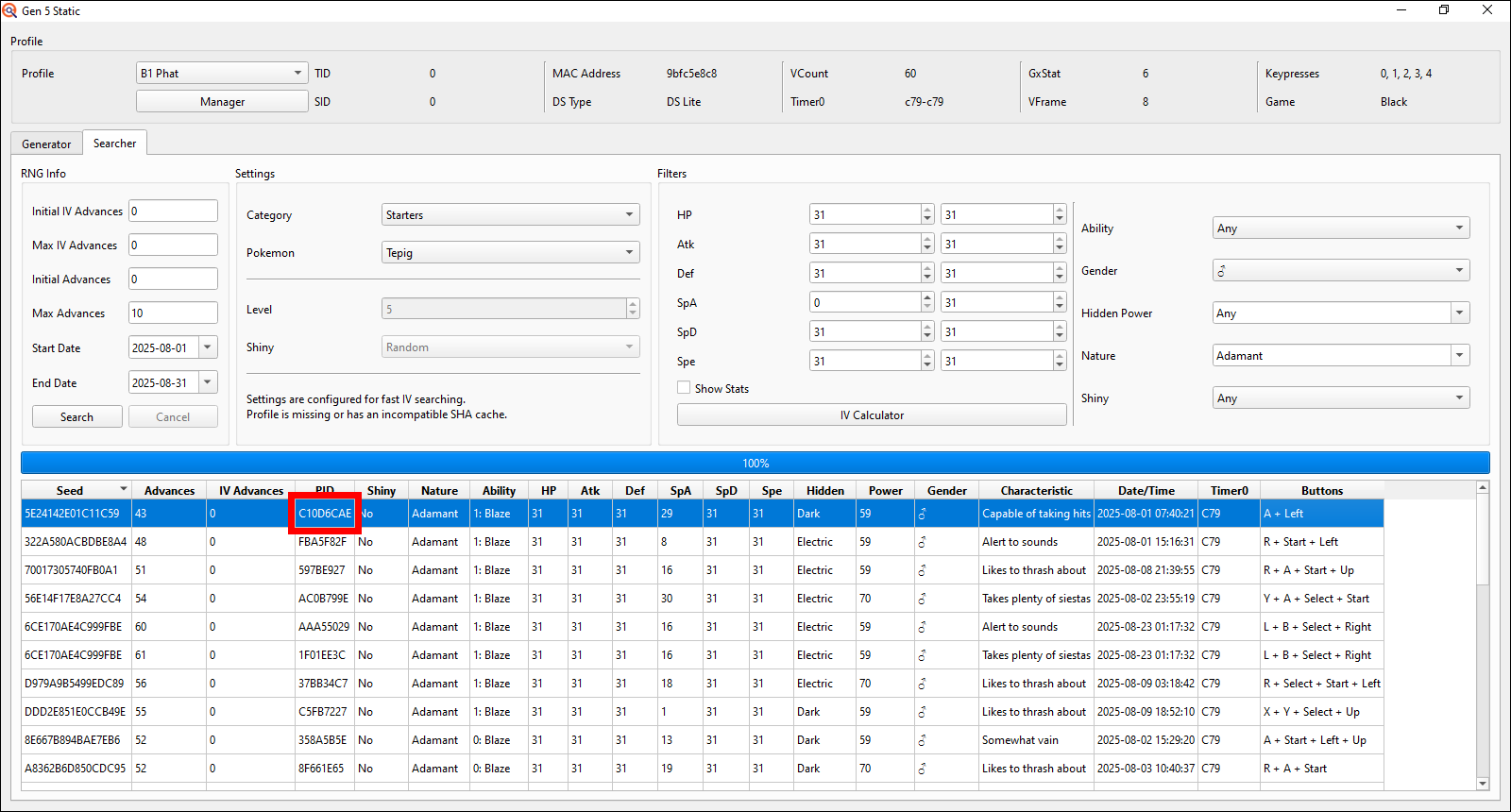 Target PID for later