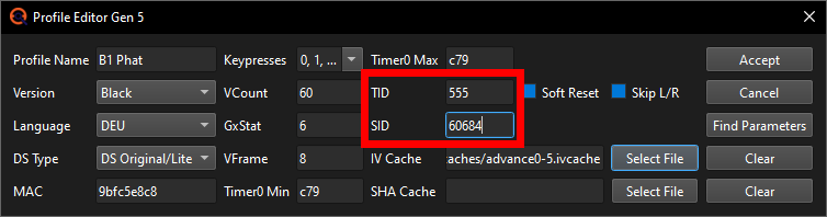Updating the main Profile with our TID/SID