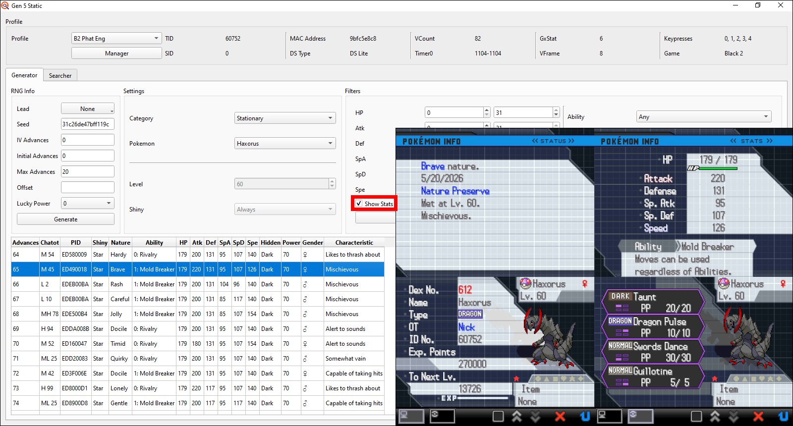 Compare stats