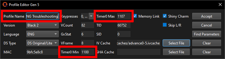 Make duplicate of Profile with larger Timer0 range