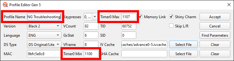 Make duplicate of Profile with larger Timer0 range