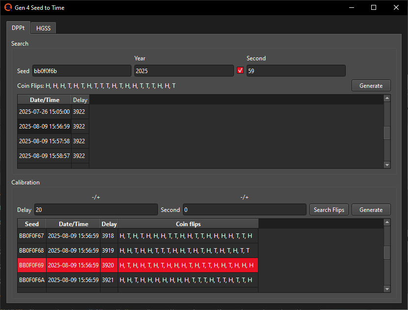 Seed to time PokeFinder