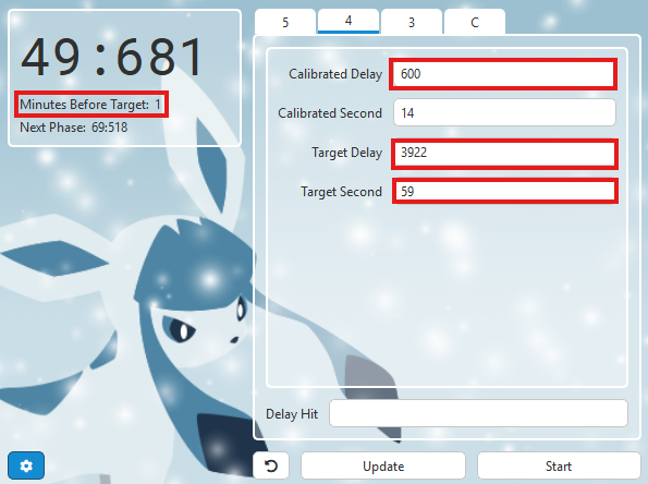 Setting up Eontimers target delay
