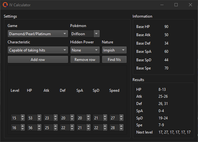 PokeFinder IV Calculator