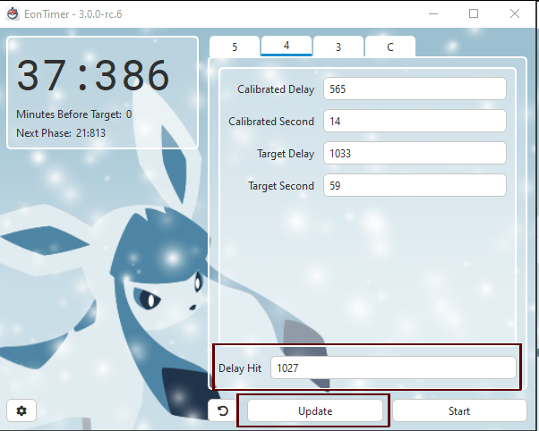 How to update Eon Timer for the Pokemon attempt