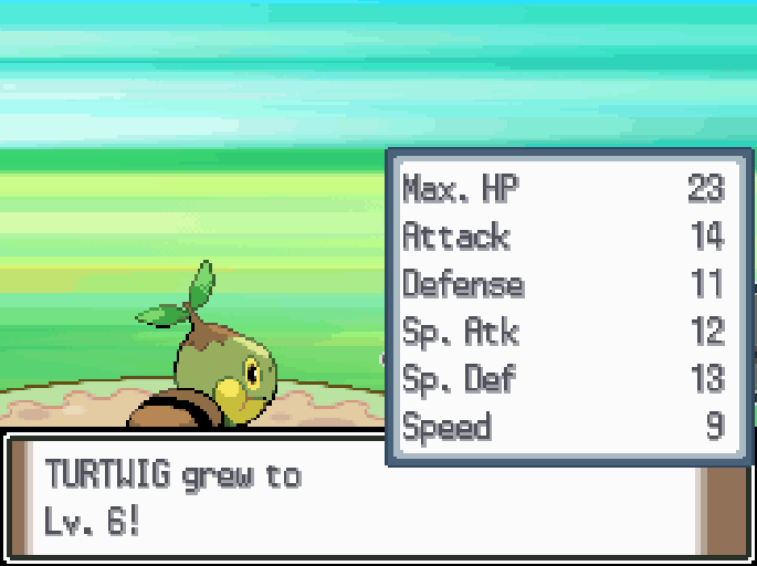 Turtwigs level 6 stats