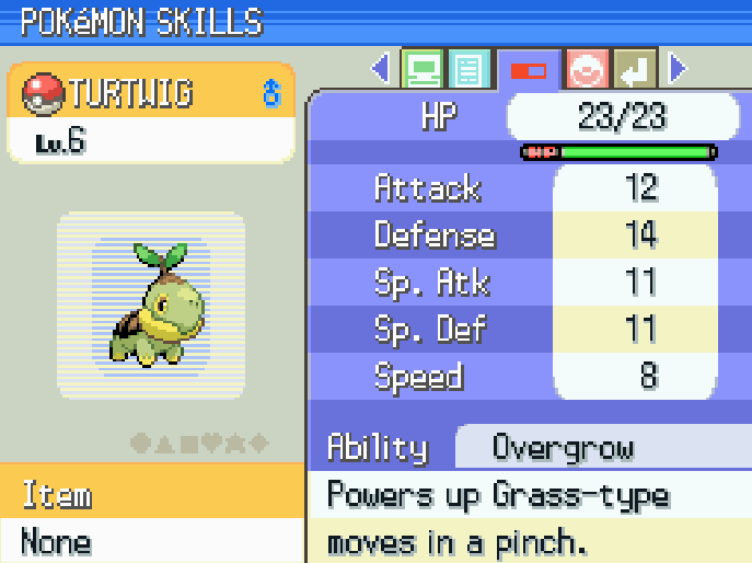 Turtwigs Stats