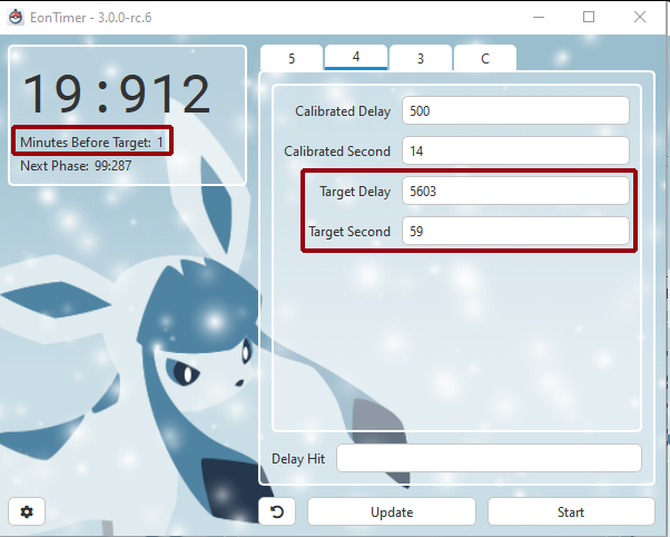 EonTimer setup for G4 TID/SID
