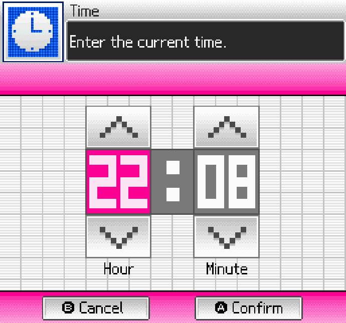 DS Bottom Screen current time