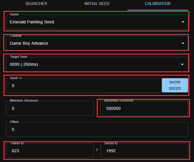 First part of ten lines calibration setup