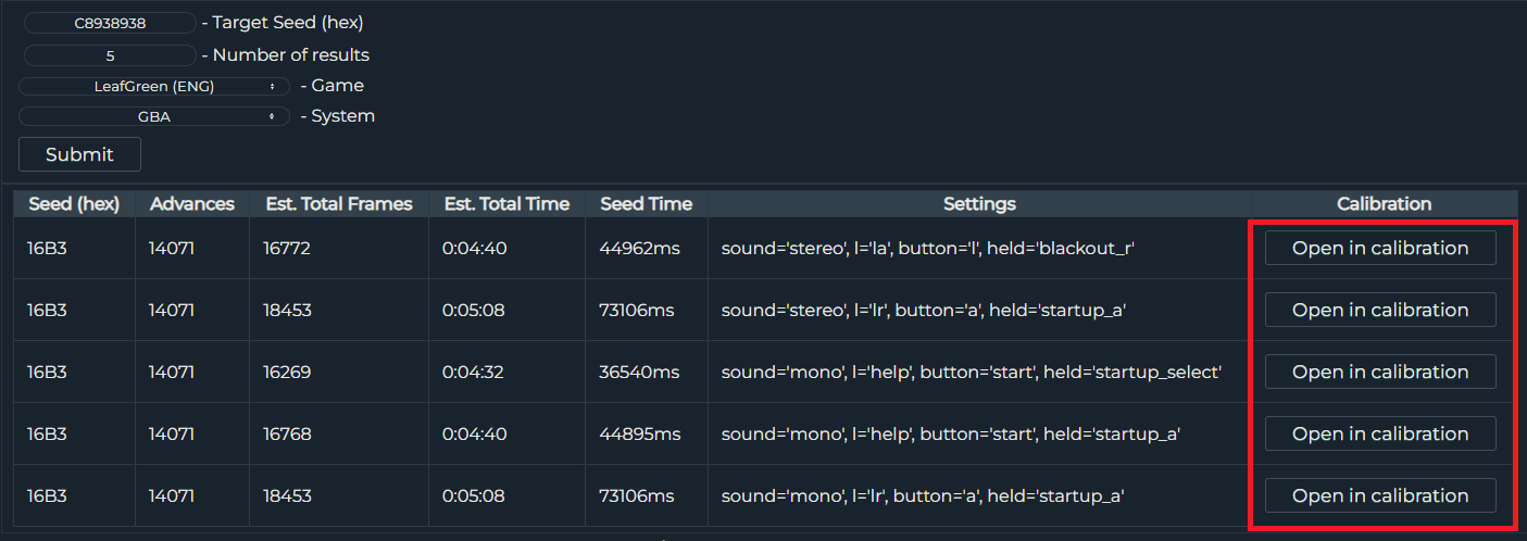 Ten lines where to open in calibration