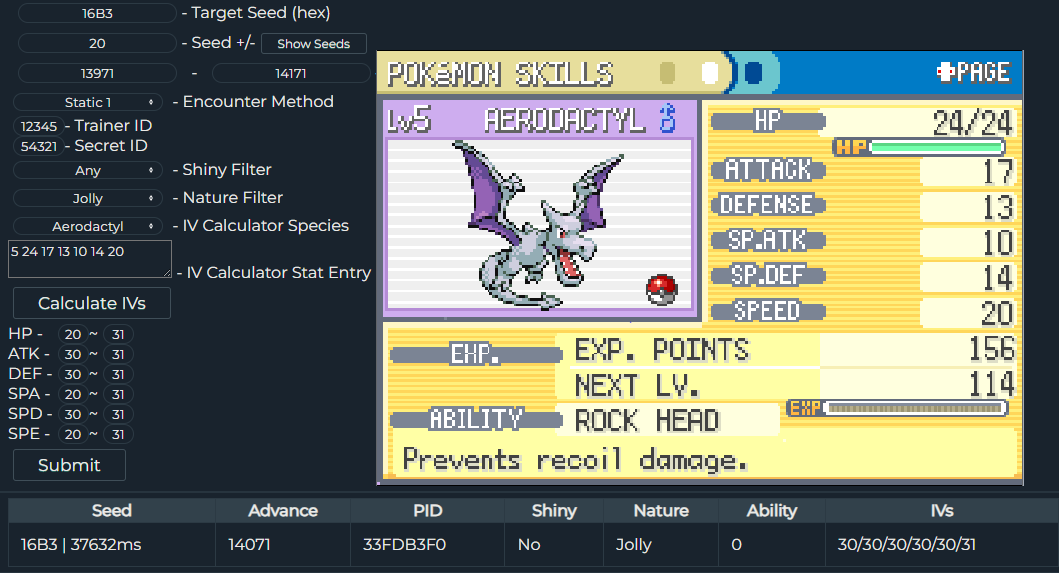successful aerodactyl :)