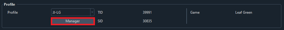 Profile Manager Button