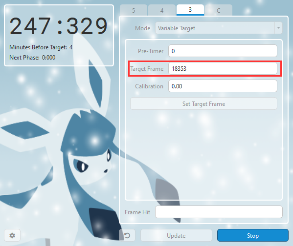 EonTimer entry of added target
