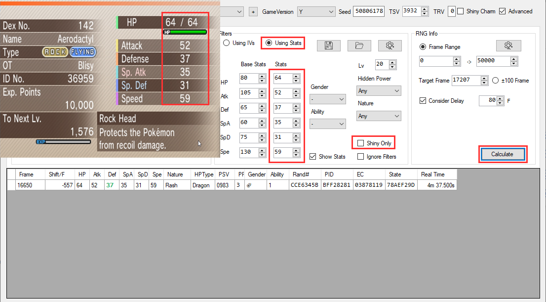 3DSRNGTool stat entry