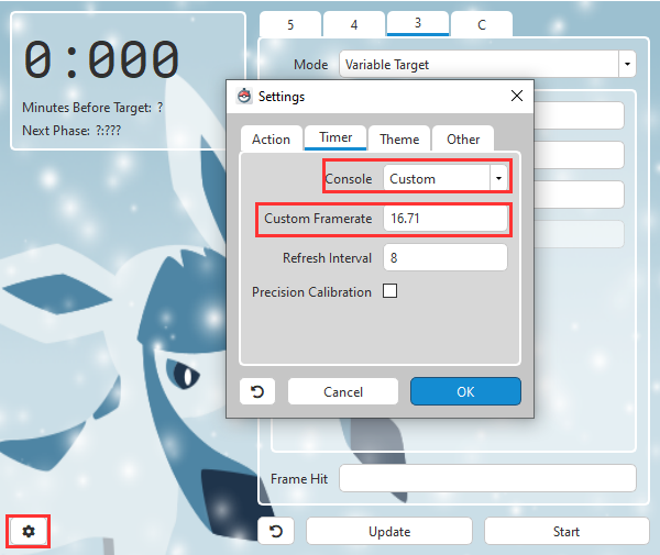 Eontimers settings