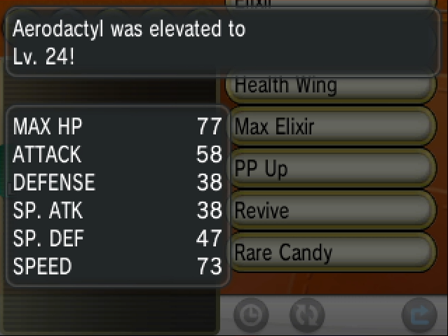 Post-rare candy item screen