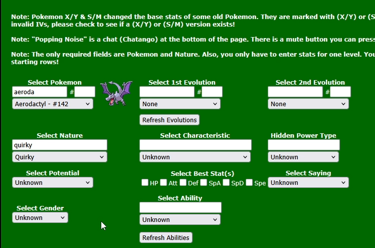IV Calculator Nature Screen